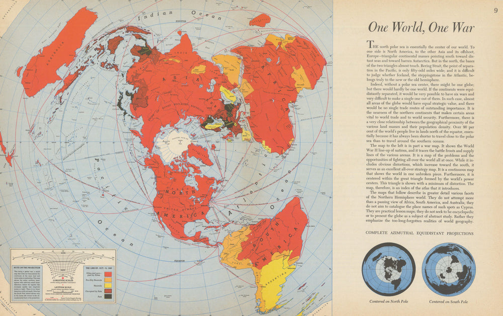 One World One War—Persuasive map—World War 2—Richard Edes Harrison 1944