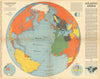 Atlantic Arena—Persuasive map—World War 2—Richard Edes Harrison—Fortune 1942