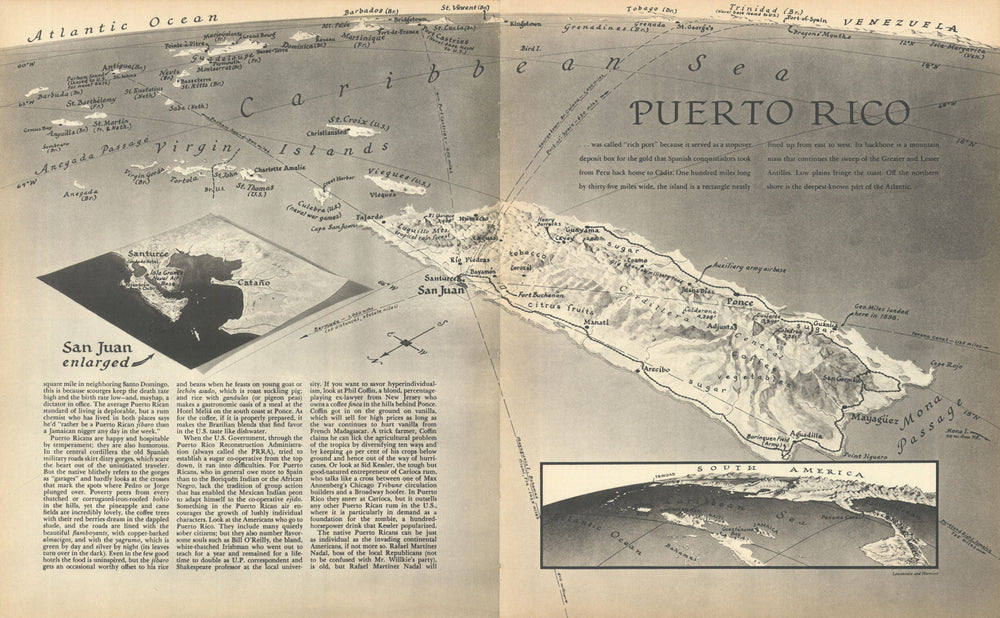 Puerto Rico—World War 2 persuasive map—Richard Edes Harrison for Fortune 1941