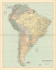 South America. Large 64x51cm. STANFORD 1894 old antique vintage map plan chart