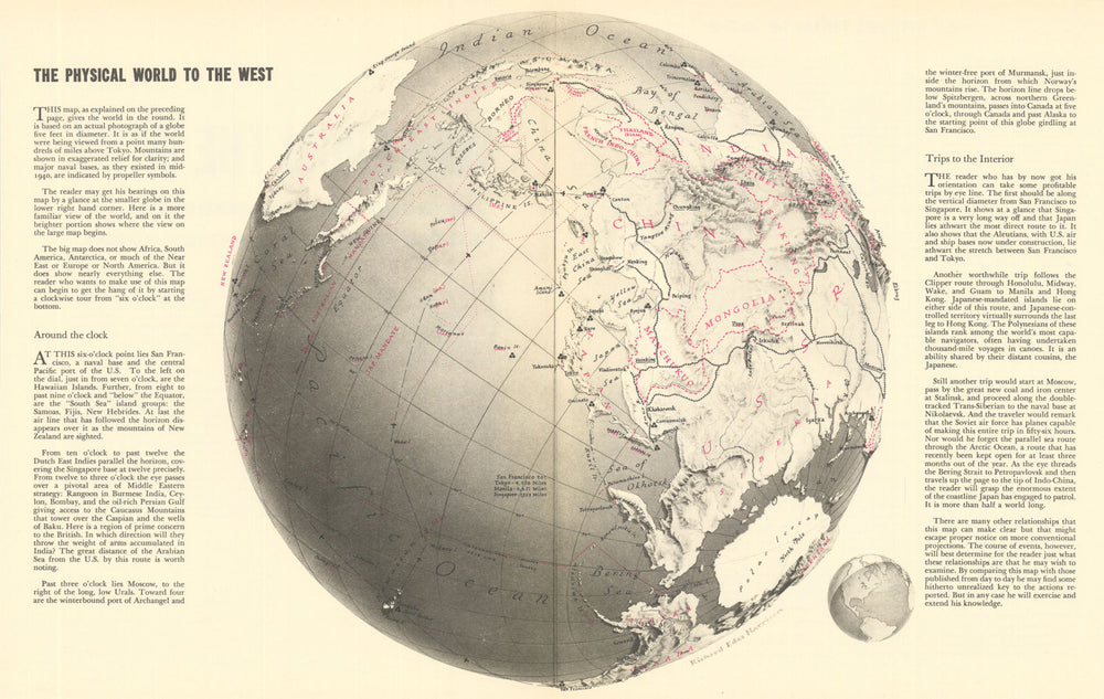 War from the West—least expected… WW2 persuasive map—Richard Edes Harrison 1942