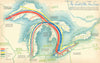 The Last of the Free Seas — Great Lakes shipping — Boris Artzybasheff 1940 map