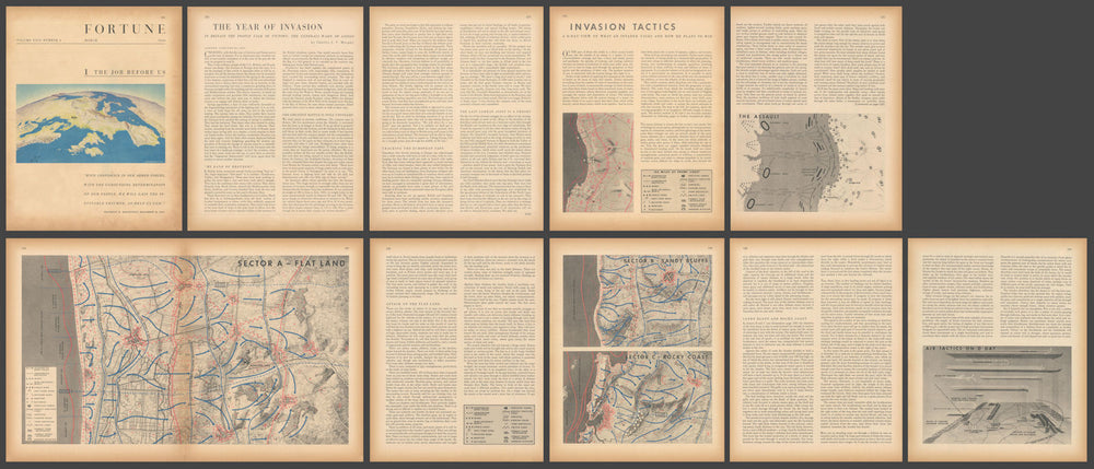 11 page D-Day preview article & illustrative maps—Kautzky—Harrison—March 1944