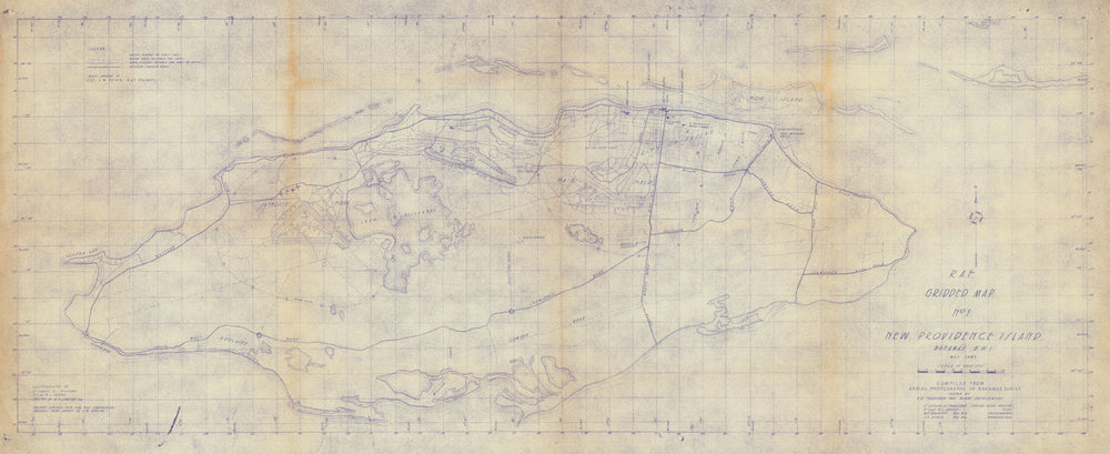 R.A.F. Gridded Map No. 1. New Providence Island, Bahamas, B.W.I.—May 1943