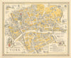 Historic York by Estra Clark. Decorative vintage pictorial city plan 1947 map
