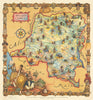 Belgian Congo pictorial mid-century tourist poster map by James Thiriar 1950