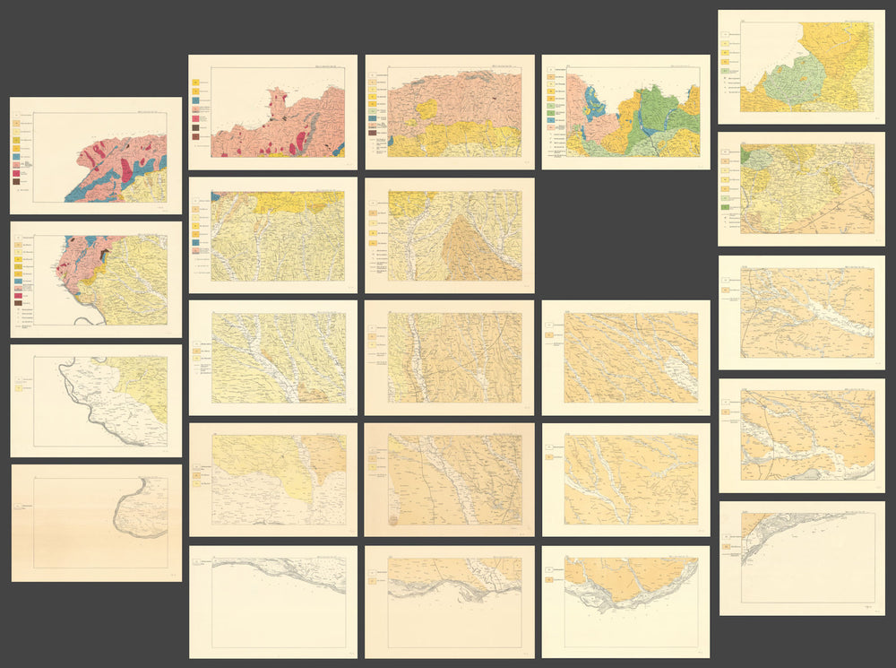 Harta geologică generală a României — 23 sheets — Romania geological c1886 map
