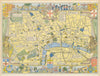 Children's Map of London. Pictorial map by John Bartholomew. 55x76cm 1939