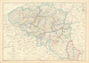BELGIUM & LUXEMBOURG. Provinces rivers railways. JW LOWRY. Dispatch 1863 map