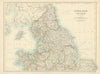 England and Wales (Northern Sheet) by W. & A.K. Johnston 1885 old antique map