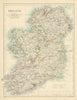 Ireland by W. & A.K. Johnston 1885 old antique vintage map plan chart