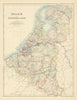 Belgium and the Netherlands by W. & A.K. Johnston 1885 old antique map chart
