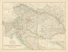 Austro-Hungarian Monarchy by W. & A.K. Johnston 1885 old antique map chart
