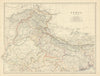 India (Northern Sheet) by W. & A.K. Johnston 1885 old antique map plan chart