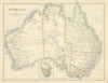Australia by W. & A.K. Johnston 1885 old antique vintage map plan chart