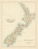 New Zealand by W. & A.K. Johnston 1885 old antique vintage map plan chart
