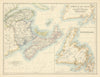 Dominion of Canada (East) Maritime provinces 1885 old antique map plan chart