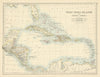 West India Islands & Central America by W. & A.K. Johnston. West Indies 1885 map