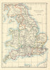 England in the Saxon Period by W. & A.K. Johnston 1885 old antique map chart