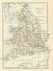 England in the Tudor Period by W. & A.K. Johnston 1885 old antique map chart