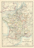 France, illustrating French & English Wars. 100 Years' War 1885 old map