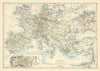 Europe 1715–1815 showing French Revolutionary & Napoleonic Wars 1885 old map