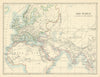 The World as Known to the Ancients by W. & A.K. Johnston 1885 old antique map