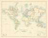 Prevailing Religions of the World by W. & A.K. Johnston 1885 old antique map