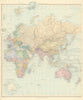 World on Mercator's Projection. East sheet. Europe Asia Africa STANFORD 1901 map