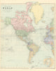 World on Mercator's Projection. West sheet. Americas. 67x55cm. STANFORD 1901 map