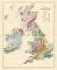 Geological Map of the British Isles. Large 66x53cm. STANFORD 1901 old