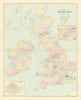 British Isles Parliamentary constituencies. Large 64x51cm. STANFORD 1901 map