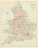 England and Wales in counties. Railways. Large 68x55cm. STANFORD 1901 old map