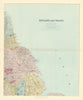 North east England. Tyneside Yorkshire Lincolnshire. 62x51cm STANFORD 1901 map