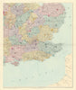 South east England. Counties & boroughs. Large 62x50cm. STANFORD 1901 old map