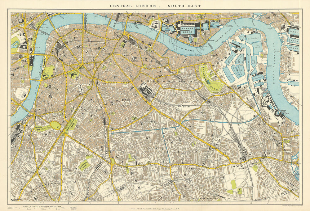 Central London S.E. Southwark Bermondsey Camberwell Deptford. STANFORD 1901 map