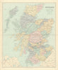 Scotland. Counties & railways. Large 66x54cm. STANFORD 1901 old antique map