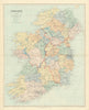 Ireland. Counties, railways & provinces. Large 64x52cm. STANFORD 1901 old map