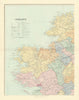 Ireland north-west. Connacht Mayo Galway Roscommon Leitrim. STANFORD 1901 map