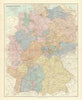 German Empire west. Germany w/ Alsace Lorraine. 65x52cm. STANFORD 1901 old map