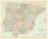 Spain & Portugal. Iberia. Railways. Large 52x65cm. STANFORD 1901 old map