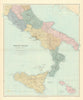 South Italy. Sicily Calabria Puglia Abruzzo Lazio Campania. STANFORD 1901 map