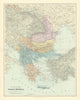 BALKAN PENINSULA Greece Austria Rumili Servia Turkey Romania STANFORD 1901 map