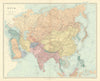 ASIA Japanese Formosa British India Siam Oman Abu Debi (Dhabi) STANFORD 1901 map