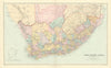 Cape Colony, Natal & Orange River Colony. South Africa 44x70cm STANFORD 1901 map