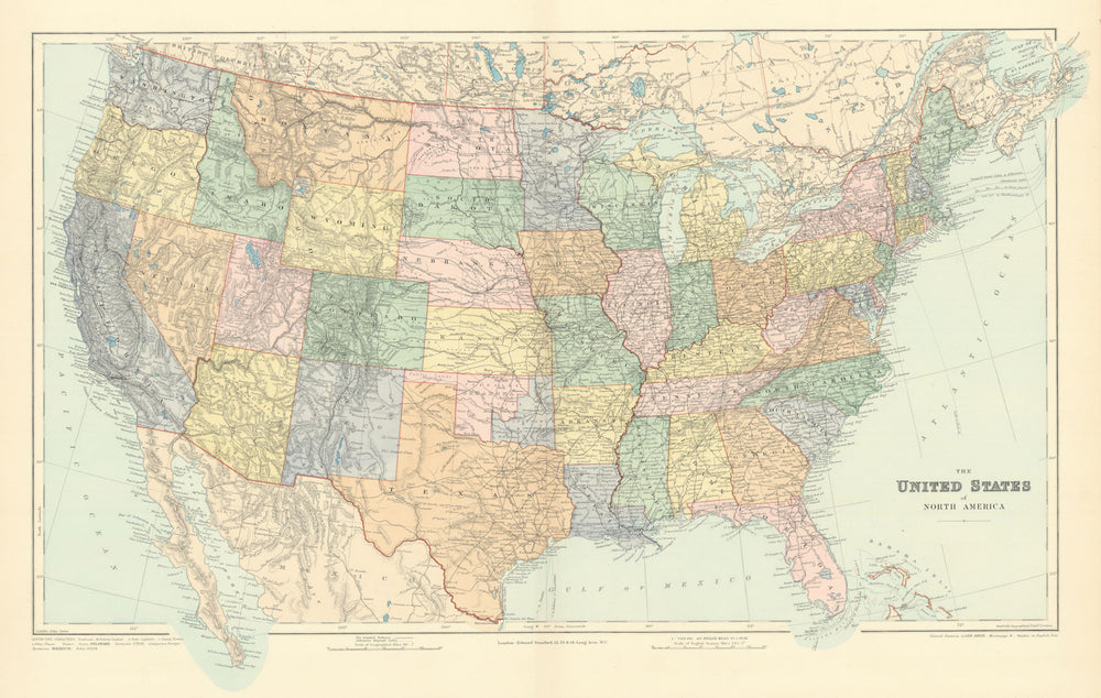 United States of America. North Dakota named State of Lincoln. STANFORD 1901 map