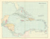 West Indies Islands & Central America. Caribbean. STANFORD 1901 old map
