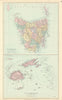 Tasmania & Fiji Archipelago. Vanua Levu. Viti Levu. STANFORD 1901 old map