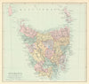 Tasmania in counties. STANFORD 1901 old antique vintage map plan chart