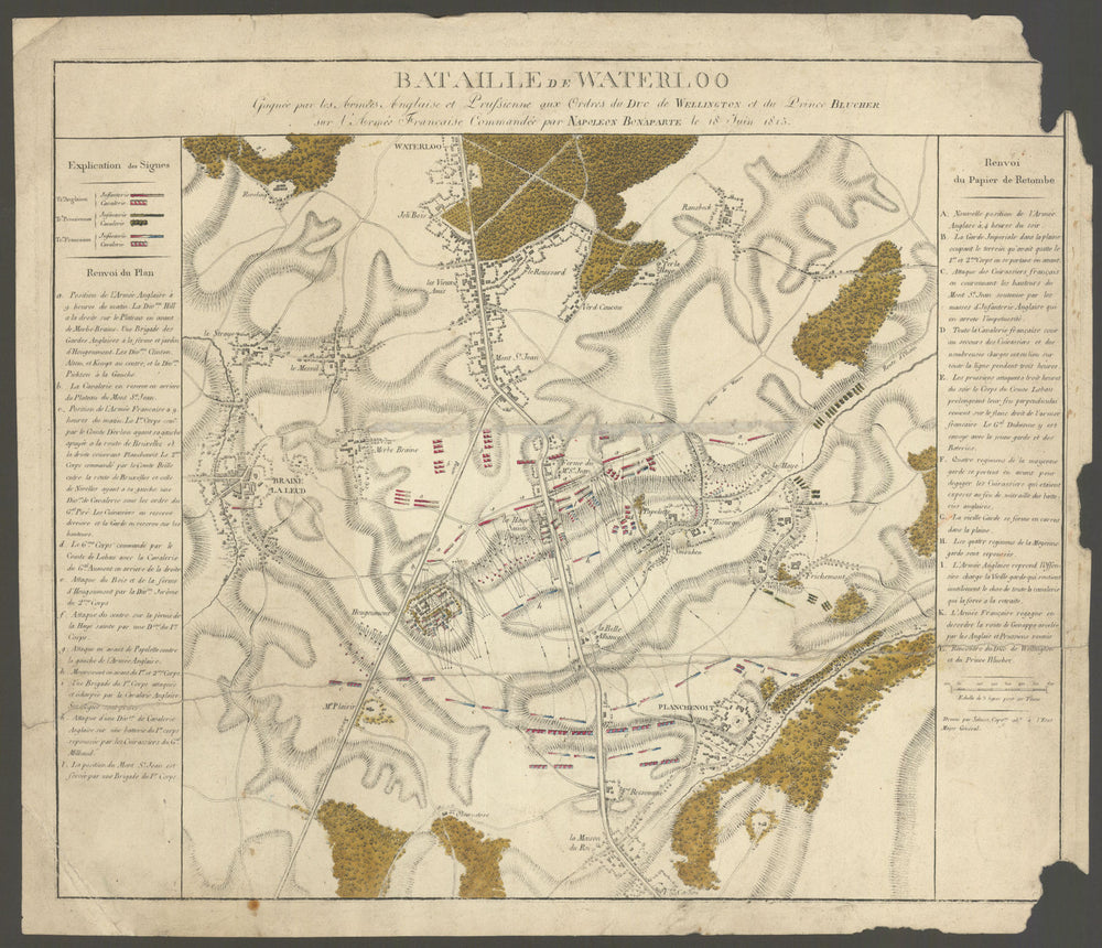 Bataille de Waterloo gagnée par les Armées Anglaise… Captain Salucci 1815 map